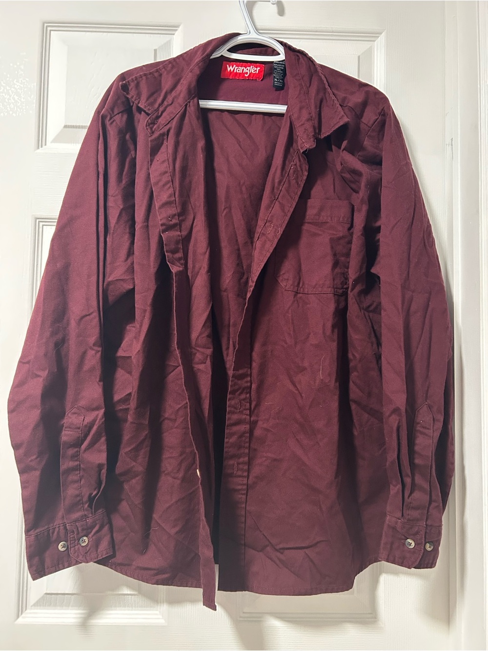 Wrangler Men's Maroon Long-Sleeve Shirt